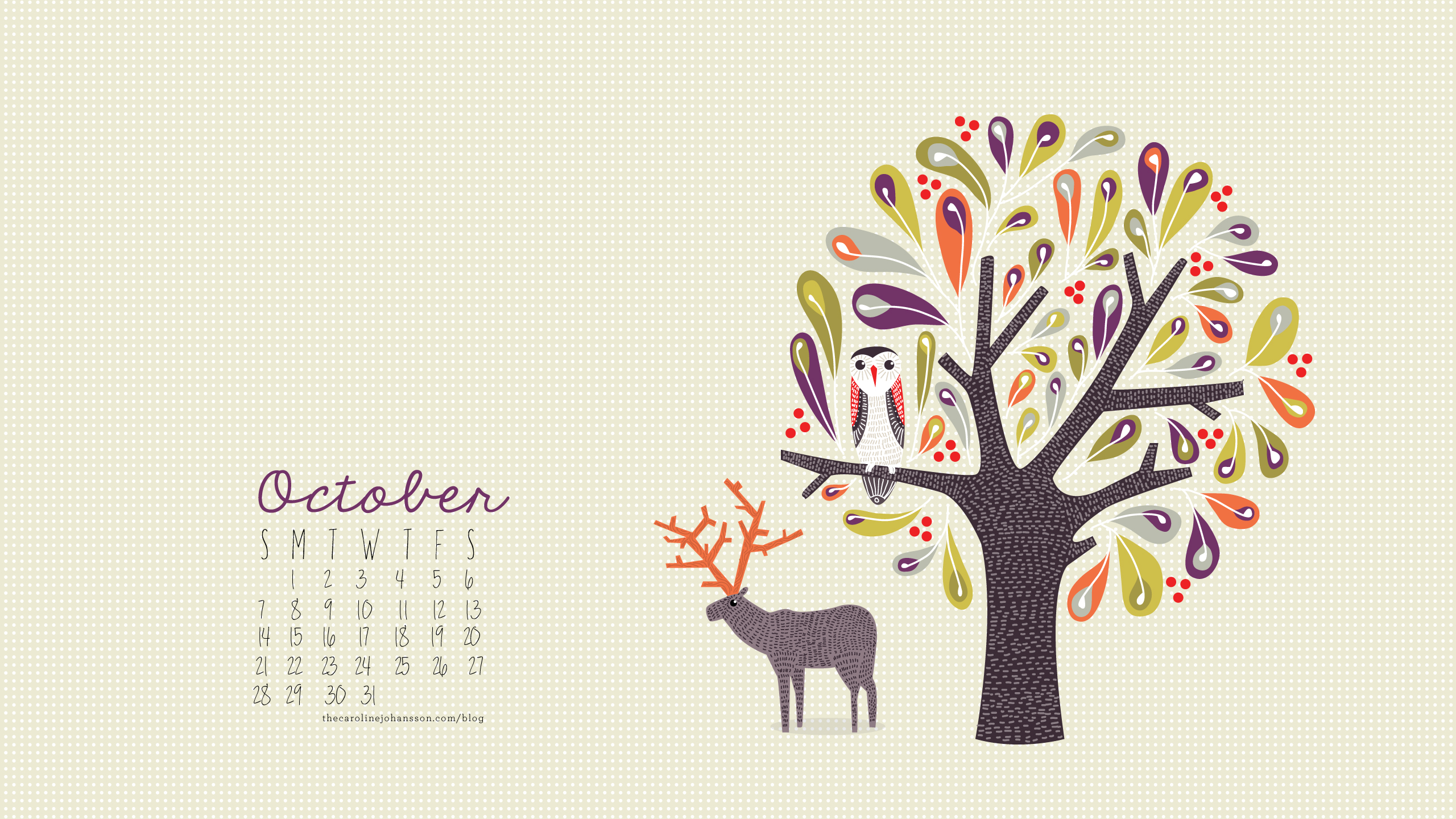 Freebie: October Desktop Calendar